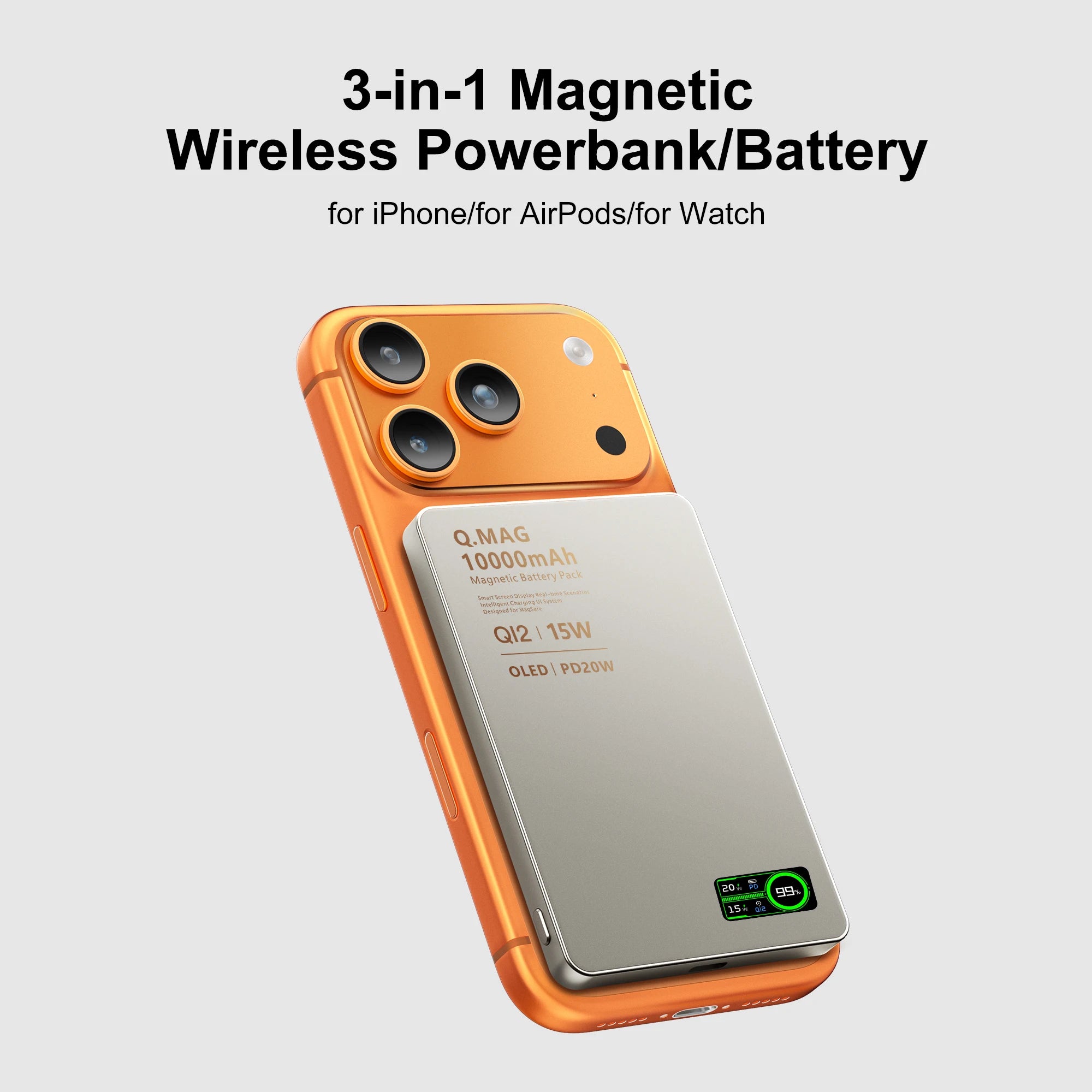 Magnetic Power Bank 10000mAh Wireless Fast Charging Portable
