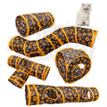 Halloween Pumpkin Gato Play Tunnel Dobrável Pet Animal Tunnels com...