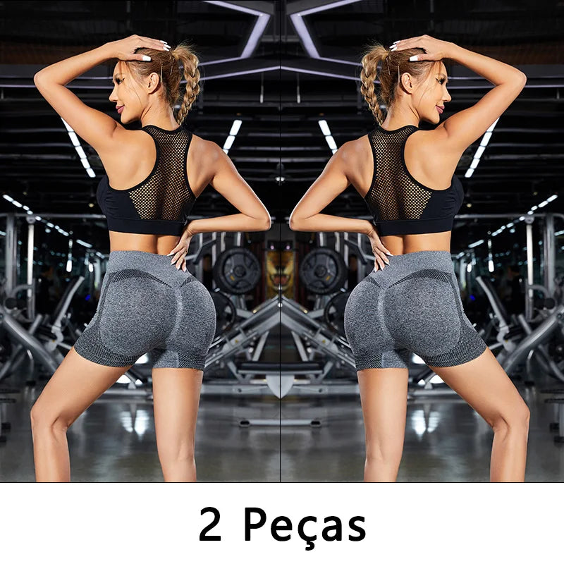 2 unidades, Shorts Esportivo Feminino, Shorts De Academia, Calça De Yoga Feminina Com Controle De Barriga E Bumbum