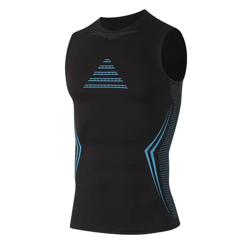 Camiseta Regata Masculina de Compressão Roupa de Ginástica Sem Mangas Dry Fit Estampada Esportiva Masculina Fitness Musculação Regata de Treino Musculosa
