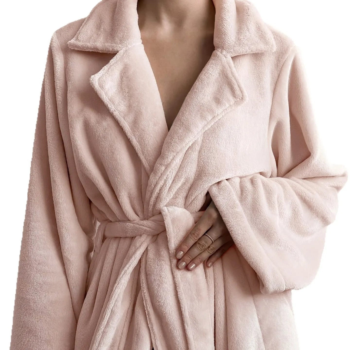 Loungewear Feminino para Uso Externo Nova Camisola Sólida de Mangas Soltas Confortáveis com Cadarço Outono 2025