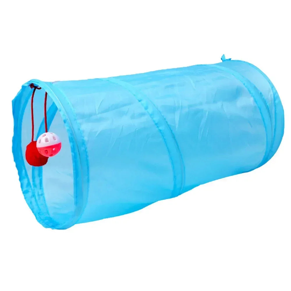 Gato Tunnel Toy Dobrável Polyester Cloth Rolling Tent para Gatinho...
