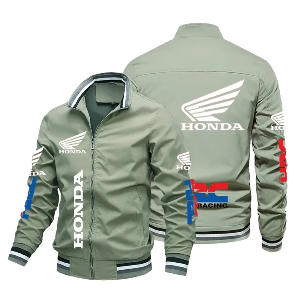 Honda Moto 2025 Nova Jaqueta de Motocicleta Padrão Jaqueta Bomber Baseball Moto Top Masculino