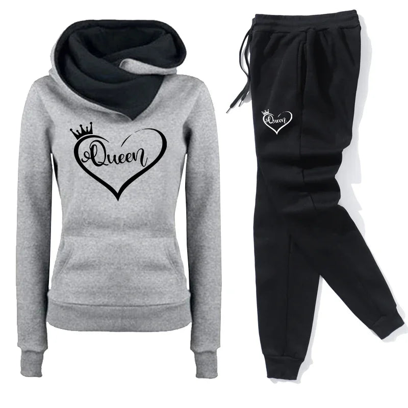 Women's Tracksuit Autumn Winter Quality Hoodies Casual Print Single Sport Pants Comfort Outdoors Daily Jogging Gym Woman Fashion