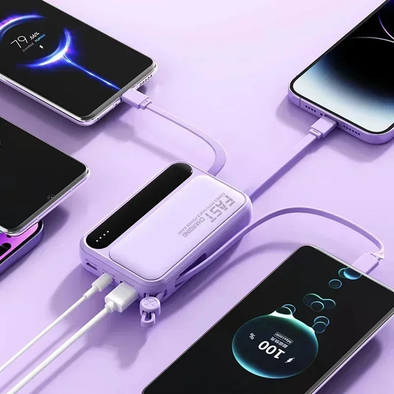 Power Bank 500000mAh 120W Large Capacity 4 in 1 Cables Display