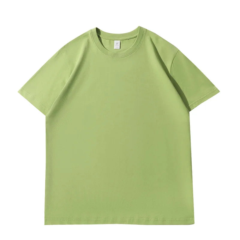 Camiseta de Verão Feminina Algodão 2026 Cor Sólida Solta Camiseta Casual Coreana Tops Malha Camisola Manga Curta Gola O Feminina Top Tees 1 - Preto XXXL