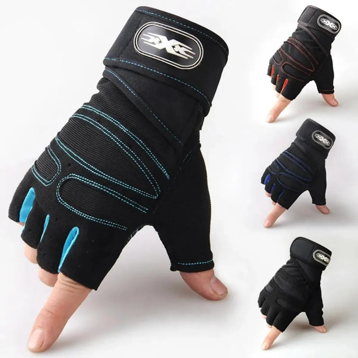 Luvas de Academia Masculinas Femininas Fitness Levantamento de Peso Luvas de Pulso Musculação Treino Esportes Ciclismo Antichoque
