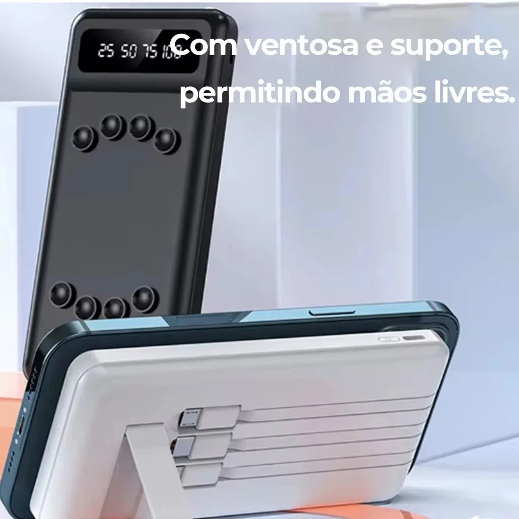 Power Bank 27000mAh Carregador Portátil Suporte Magnético