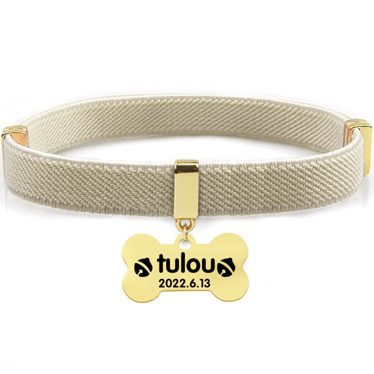 Coleira de Gato Personalizada com Placa de Identificação de Metal com AirTag Destacável para Gatinhos Coleiras Ajustáveis para Gatos, Filhotes e Cães