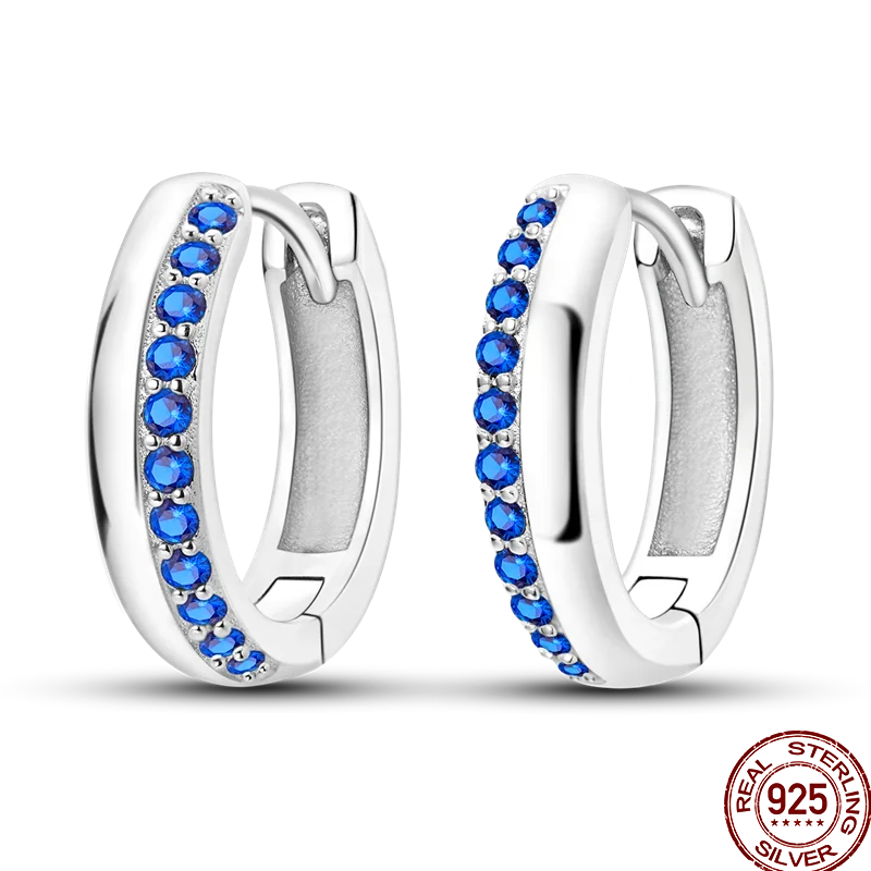 Earrings 925 Sterling Silver Colorful Shiny Zircon Earrings Temperament Charm Luxury Party Jewelry Gift Birthday Anniversary