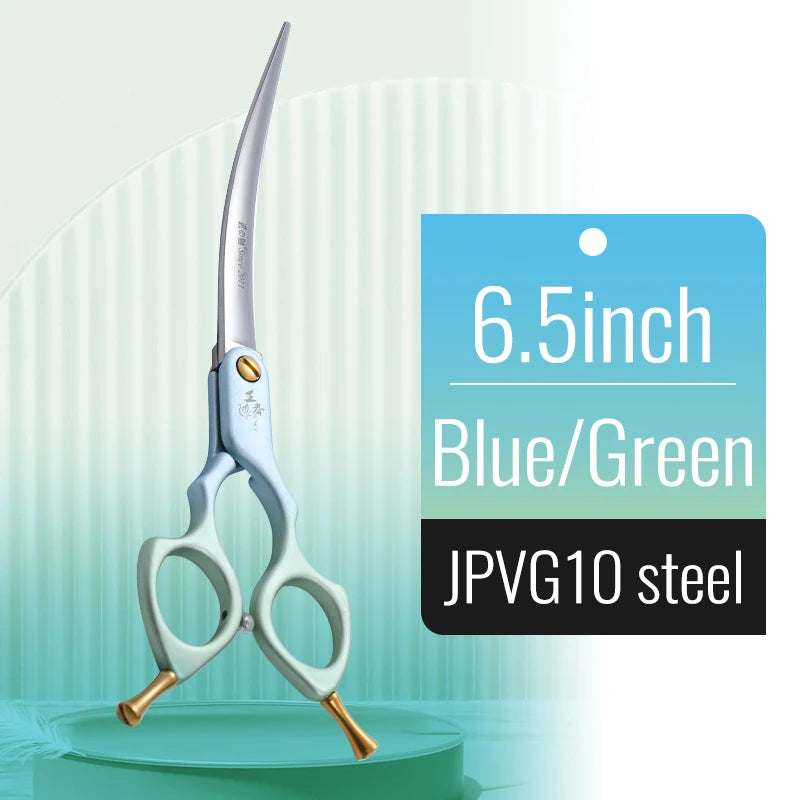 Fenice 6.0/6.5/7 Polegadas Tesoura Curva Profissional para Tosa de Cães Japão Aço 440C com Cabo de Liga de Alta Qualidade tosa de animais de estimação