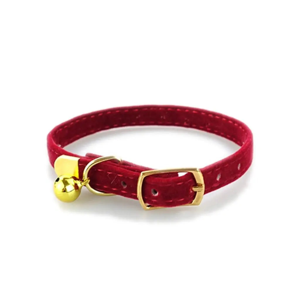 Cute Flocked Cloth Cat Collars Adjustable with Or Without a Bell Cat Tie Durable Pet Supplies Cat Dog