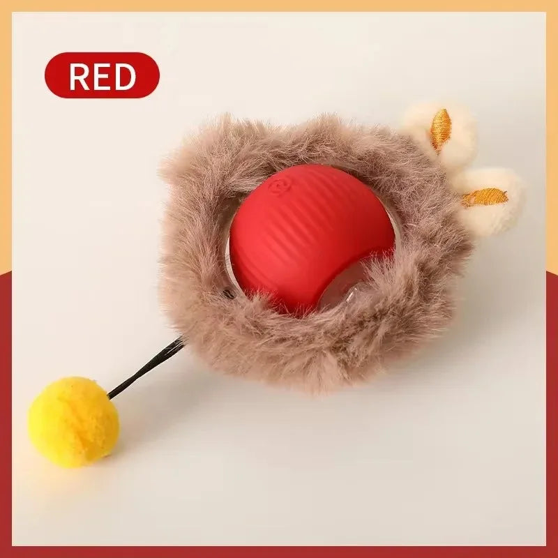 Gato Brinquedos Inteligentes Automáticos Bola Rolante Cauda Falsa Recarregável Elétrico Pet Interativo Brinquedo Cão Gato Treinamento Imita Caudas de Rato