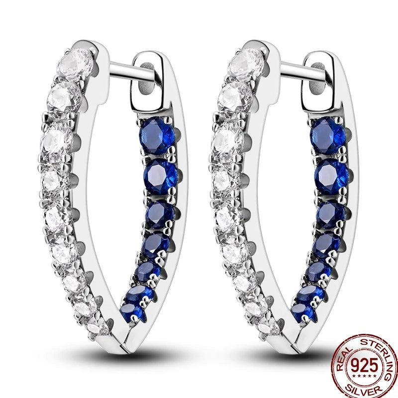 Brincos Zircônia Colorida Brilhante Prata Esterlina 925 Temperamento Charme Luxo Festa Joia Presente Aniversário