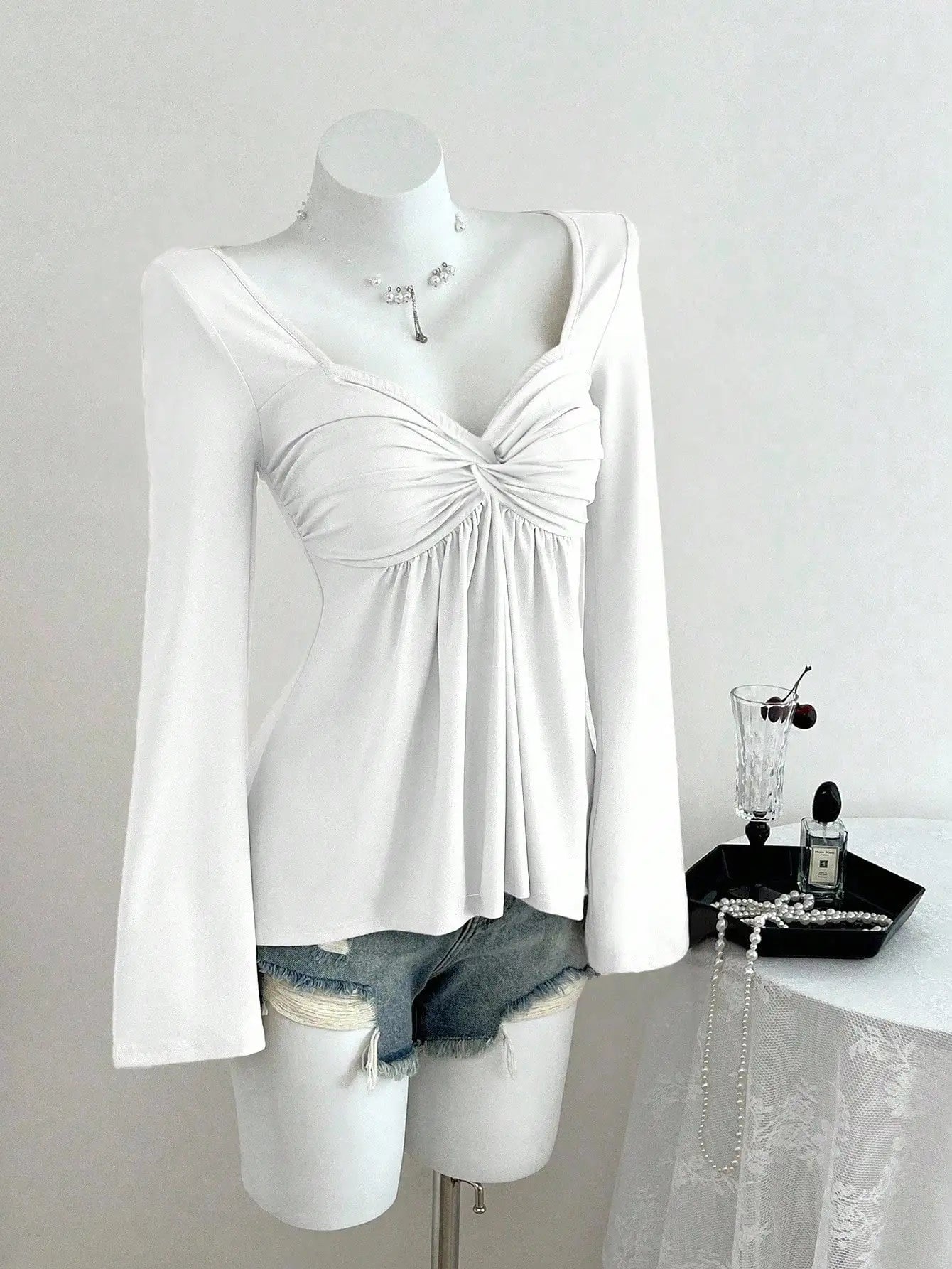 Primavera e Outono, Novo Design Francês Torcido no Busto, Estilo da Moda, Moletom com Capuz para Outono e Inverno, Blusa de Manga Longa Feminina