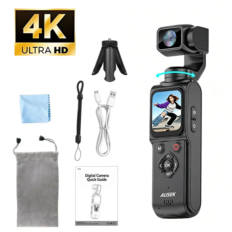 4K Wifi Action - Camera 330° - Auto-rotate Len Pocket