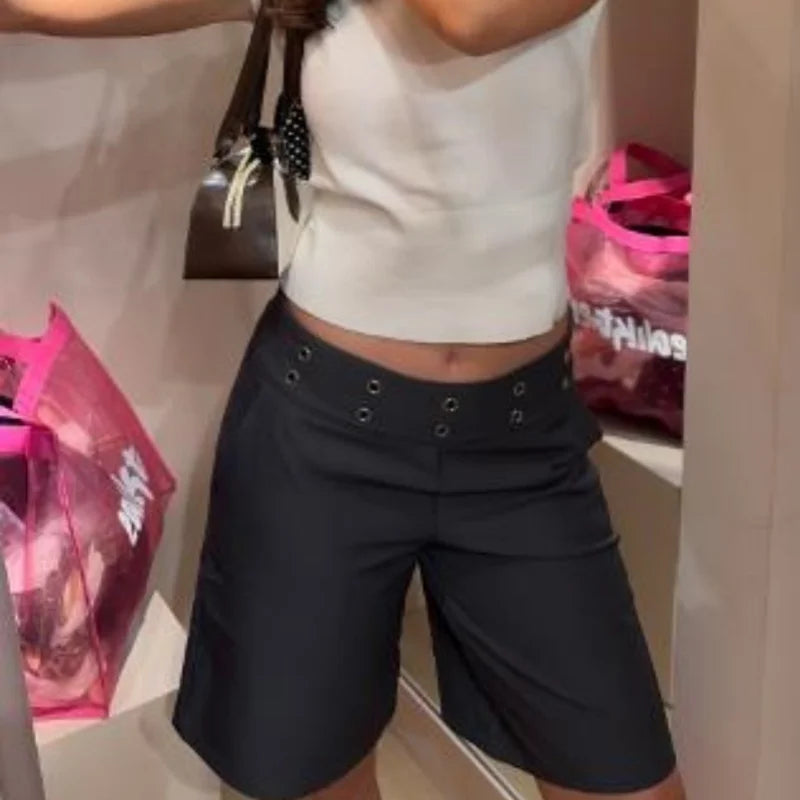 Calças capri femininas sexy de sarja dobrada de perna larga cropped fluidas estilo gaúcho confortáveis casuais para yoga estilo culotte parte de baixo de pijama streetwear