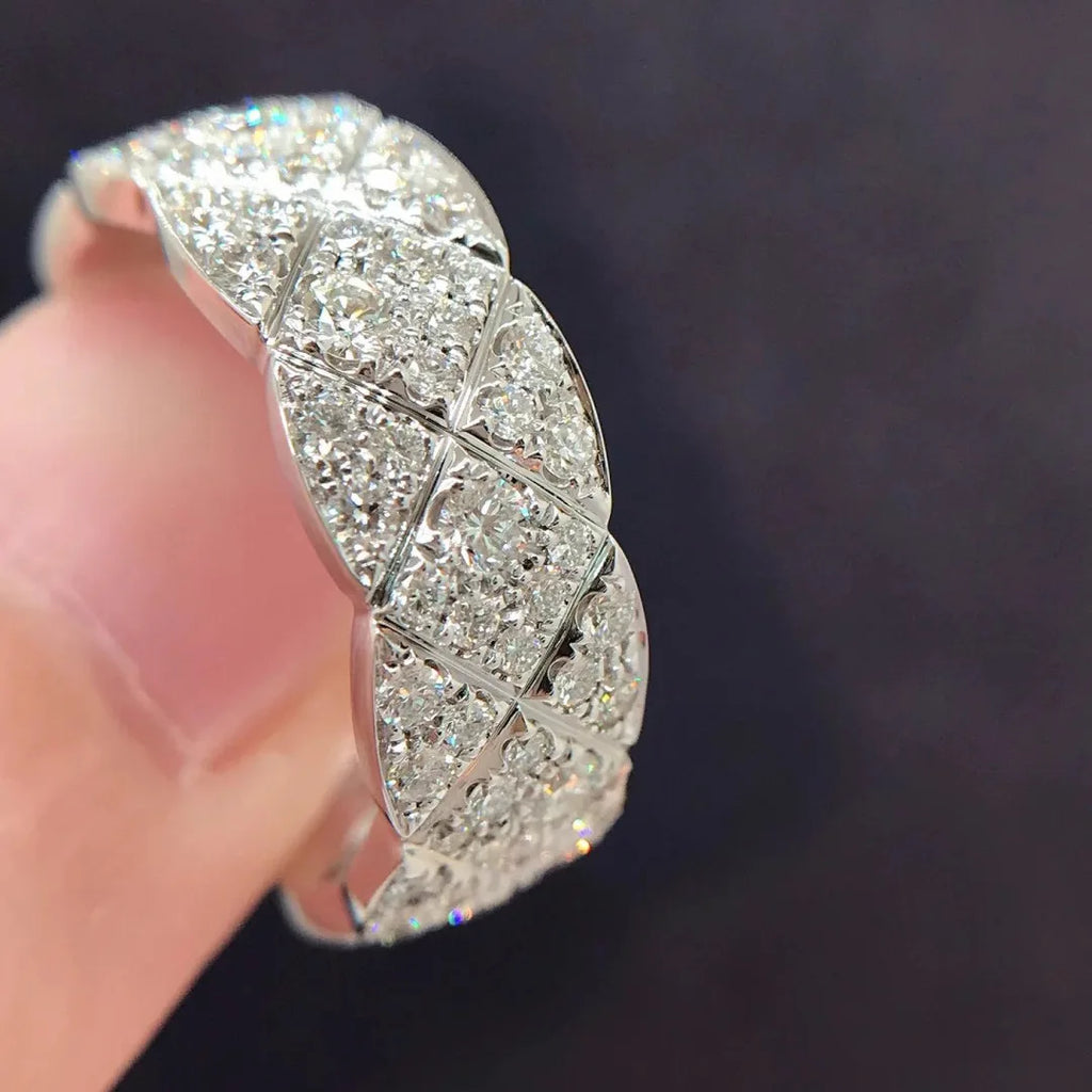 Anéis de Luxo Tudo Moissanite Prata 925 Banhado a Ouro 18K Diamante de Laboratório Para Homens Anel Hiphop Joias Finas