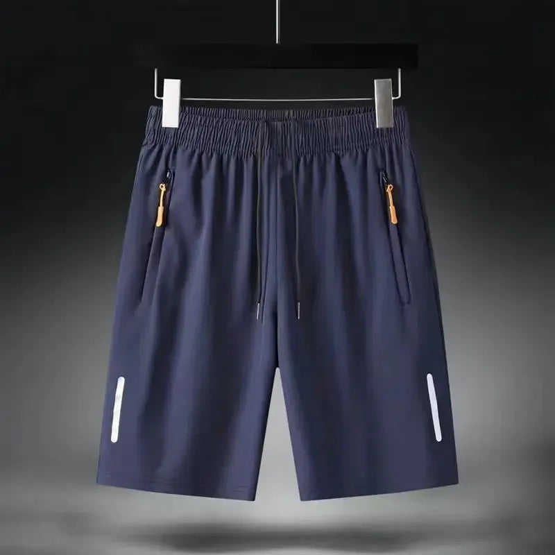 Shorts Masculinos de Verão Seda Gelada Corrida Academia Esporte Secagem Rápida Respirável Praia Fitness Jogging Casual Esportivo