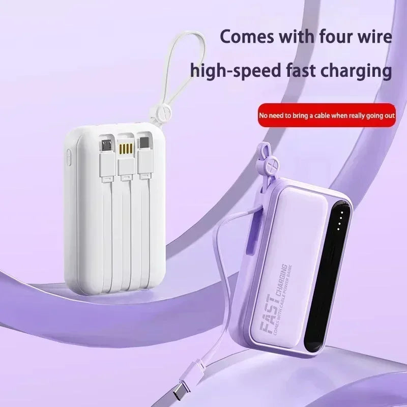 Power Bank 500000mAh 120W Large Capacity 4 in 1 Cables Display