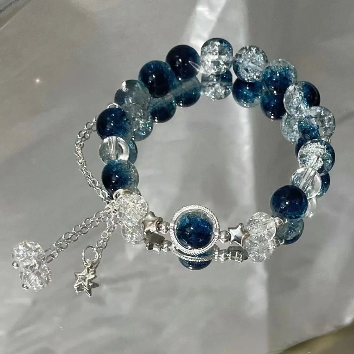 6 Pulseiras Femininas e Infantis de Strass em Prata Esterlina 925, Luxuosas, Estilo Coreano, Charmosas com Céu Estrelado Brilhante, Joias para Festa