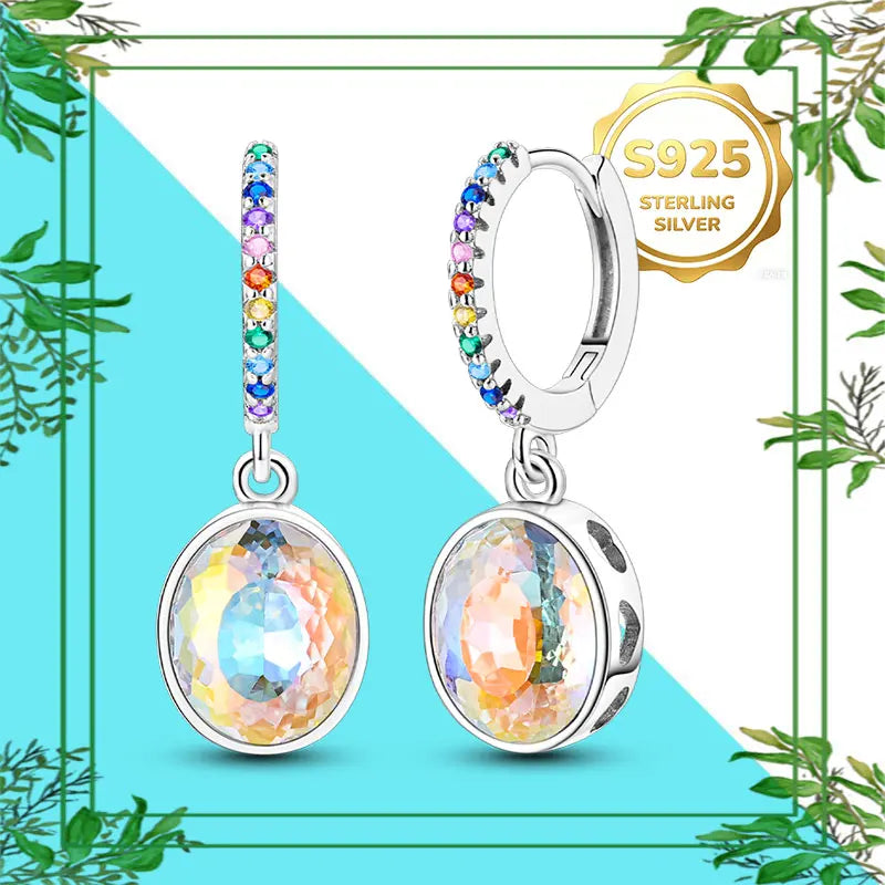 Brincos Femininos Pendentes 100% Genuínos em Prata Esterlina 925 Hipoalergênicos Luxuosos Elegantes Joia Fina Presente de Aniversário para Ela