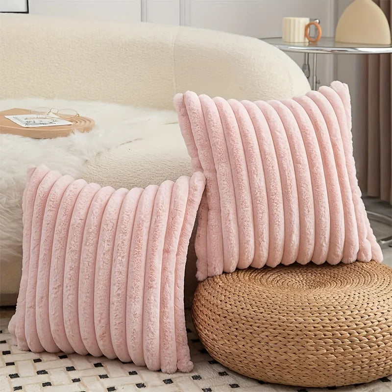 1pc Capa de Almofada de Veludo Cotelê Listrado, Almofada de Tecido Criativa para Sofá, Quarto, Carro, Decoração de Casa, Decoração de Ambiente