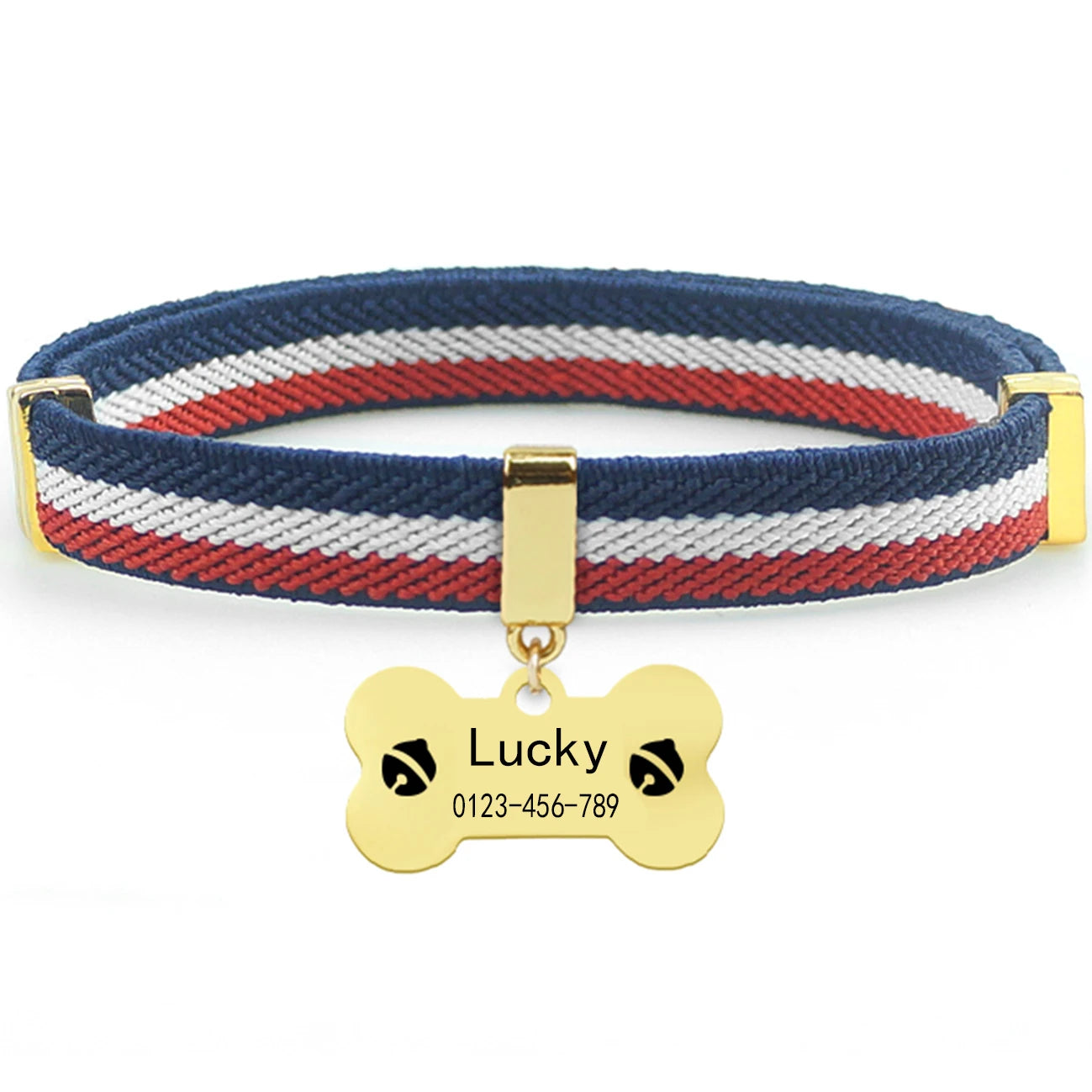 Coleira de Gato Personalizada com Placa de Identificação de Metal com AirTag Destacável para Gatinhos Coleiras Ajustáveis para Gatos, Filhotes e Cães