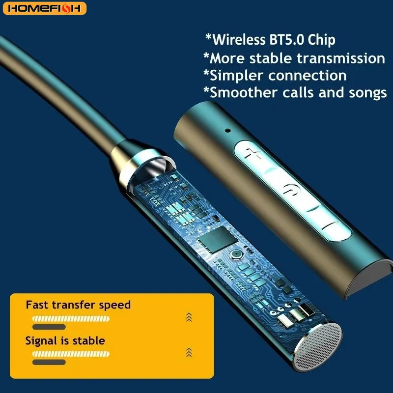 Fones de Ouvido Bluetooth 9D Fones de Ouvido Sem Fio Magnéticos Esportivos de Pescoço TWS Fones de Ouvido Sem Fio Bluetooth com Microfone