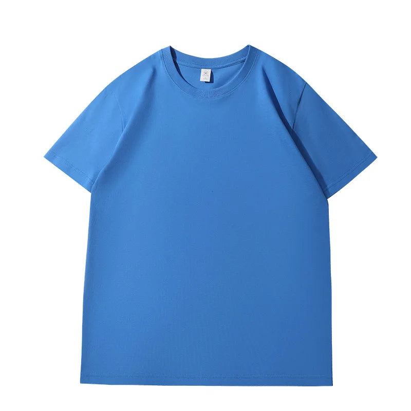 Camiseta de verão feminina algodão 2026 cor sólida solta camiseta casual coreana tops malha regata manga curta gola redonda feminina blusas