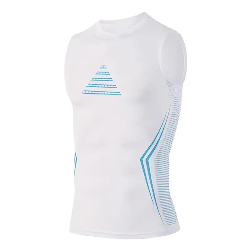 Camiseta Regata Masculina de Compressão Roupa de Ginástica Sem Mangas Dry Fit Estampada Esportiva Masculina Fitness Musculação Regata de Treino Musculosa