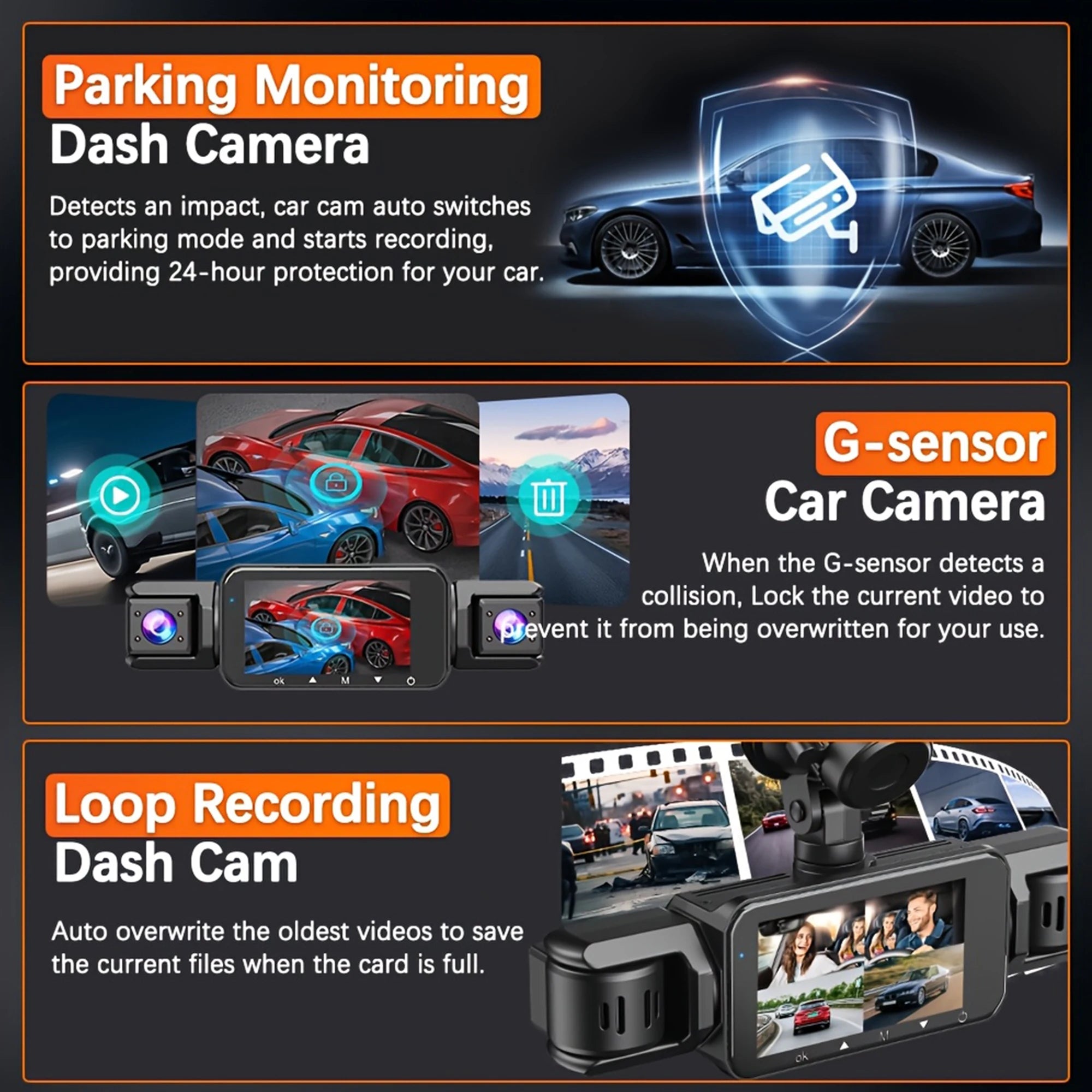 Dashcam para carros - 4 Canais - Black Box WiFi