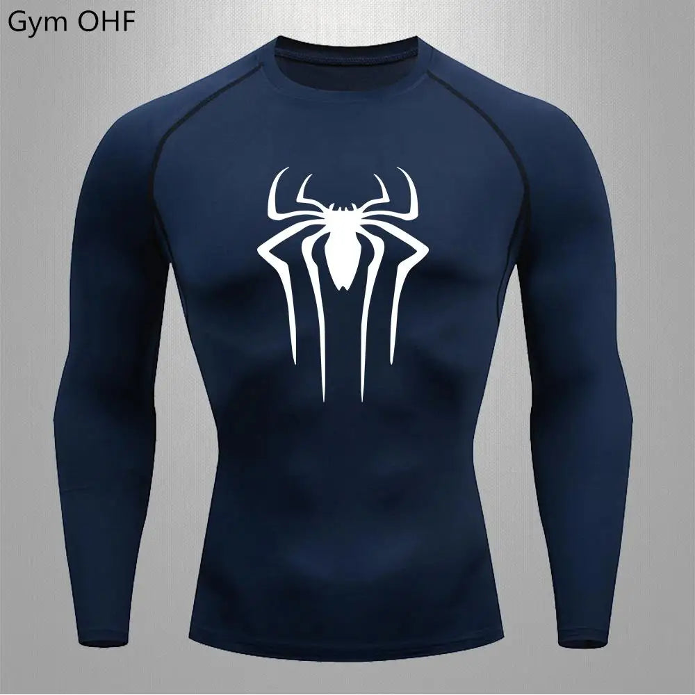 Camiseta Compressão Masculina Spider — Performance e Visual Único