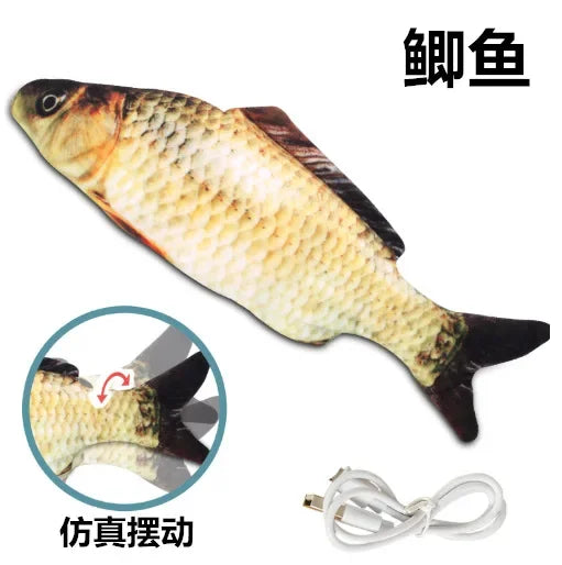 USB Rechargeable Electric Moving Fish Interactive Cat Toy Simulation Jumping Kitten Plaything Fun Pet for Cats