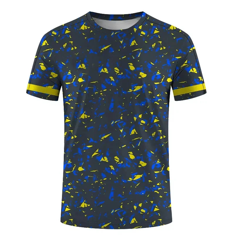 Simple Fashion Sports T-shirts For Men Summer Outdoor Short Sleeve 3D Printed T Shirts Casual Loose Running Fitness Tees Tops