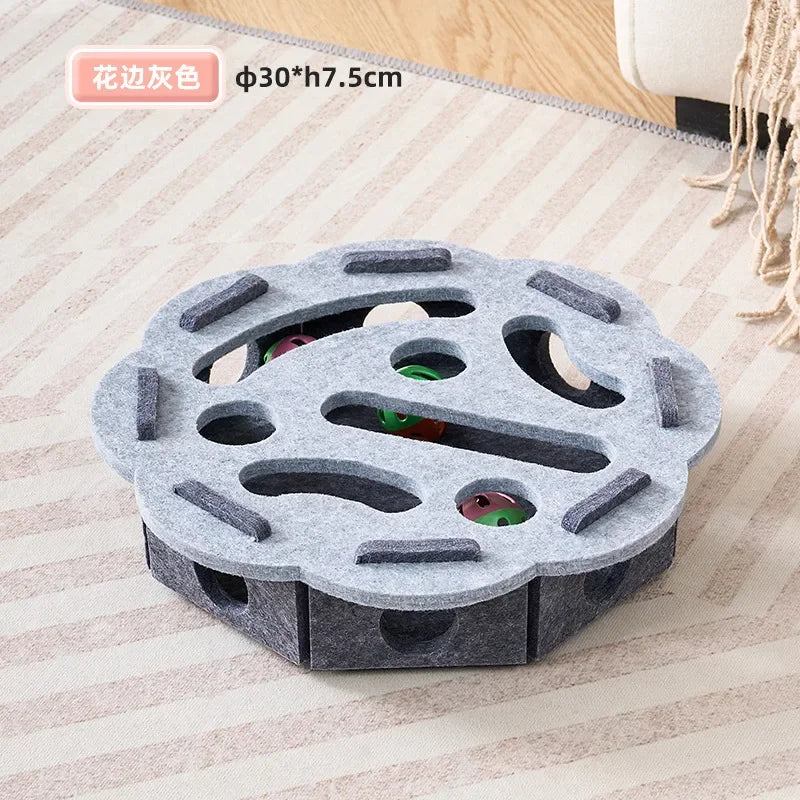 Brinquedo de Quebra-Cabeça para Gatos, Caixa de Feltro para Quebra-Cabeça, Brinquedo para Exercitar Gatos com Bolinha, Esporte Interno, Entretenimento, Brinquedos de Caça para Gatos Internos