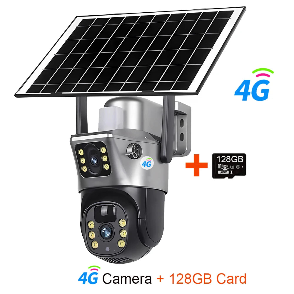 4G / WiFi - Solar Camera - Dual Lenses Outdoor