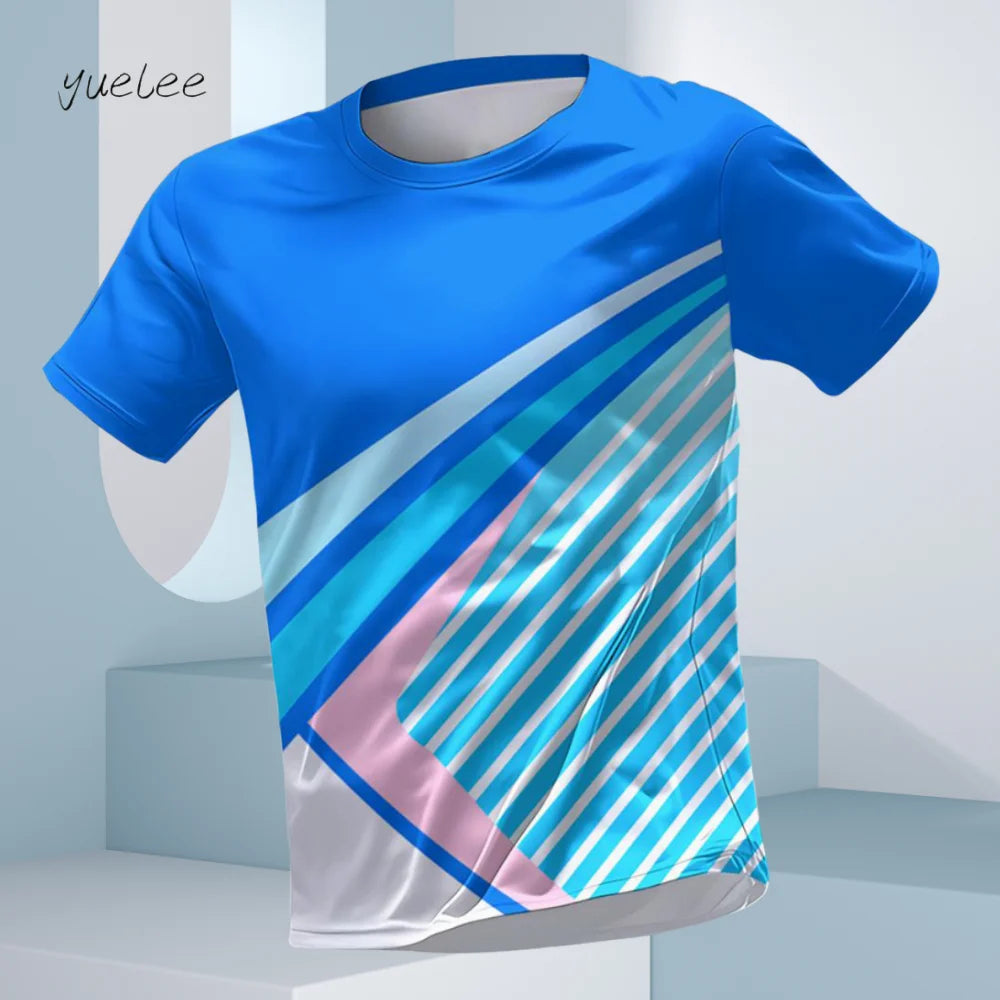 Camiseta Masculina de Verão Respirável para Corrida Fitness Esportiva Masculina Manga Curta Camiseta Casual Gola Redonda Oversized Camisa Top Masculino Diário