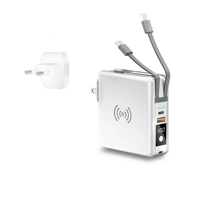 Power Bank 10000mAh 15W Fast Wireless Charging AC Plug
