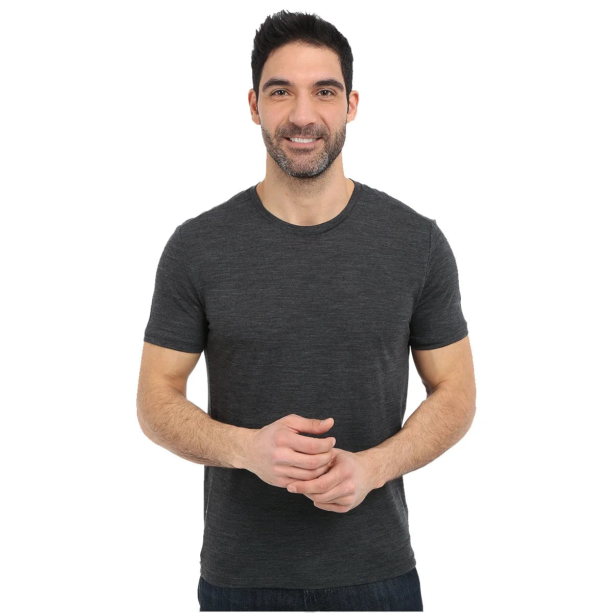 Camiseta Masculina de Lã Merino Solta Manga Curta para Corrida Ar Livre Fitness Secagem Rápida Respirável Fina de Verão Gola Redonda