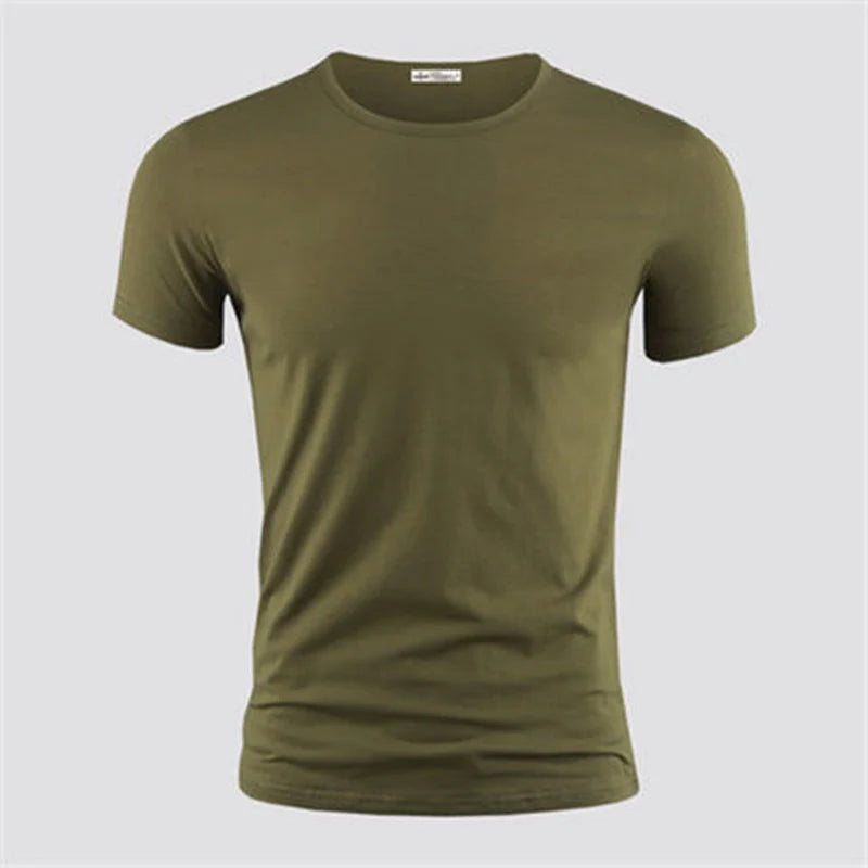 Camiseta Masculina 2026 Cor Sólida Gola V Manga Curta Blusas Camisetas Masculinas Camiseta Preta Justa Camisetas Masculinas Fitness para Roupas Masculinas