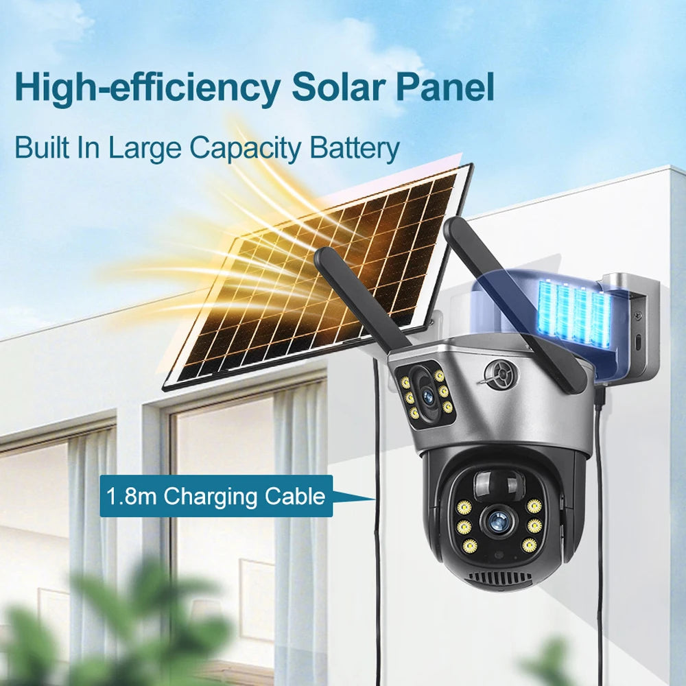 4G / WiFi - Solar Camera - Dual Lenses Outdoor