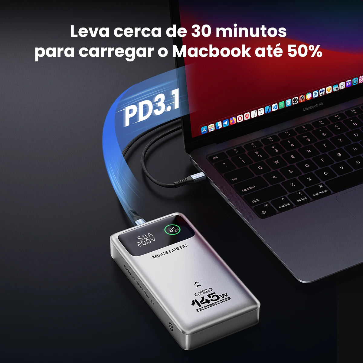 Power Bank 25000mAh 140W Fast Charge Portable Laptop