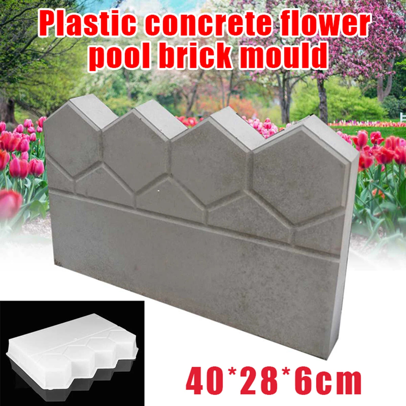WonderNest Garden Edging Concrete Molds DIY Path