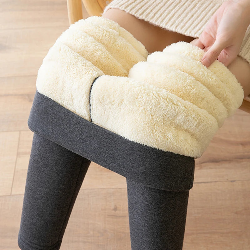 Thermal Leggings Women Winter Warm High Waist Simplicity Warm Pants Fashion Black Elasticity Autumn Velvet Comfortable Leggins