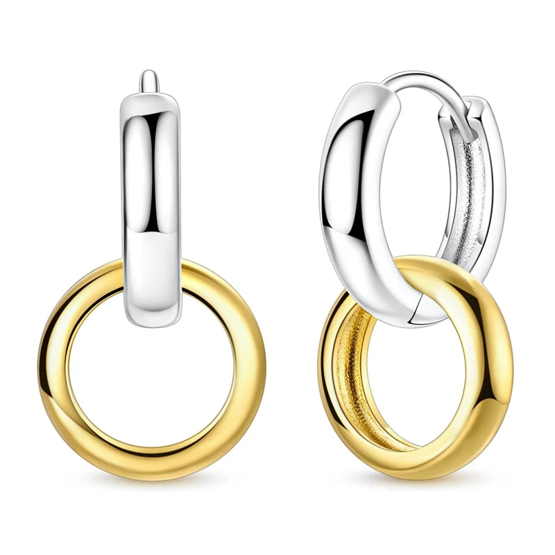 Orstarry 925 Sterling Silver Crystal Circular Eardrops Drop Earrings Women Earrings Charm Fashion Versatile Party Jewelry Gifts