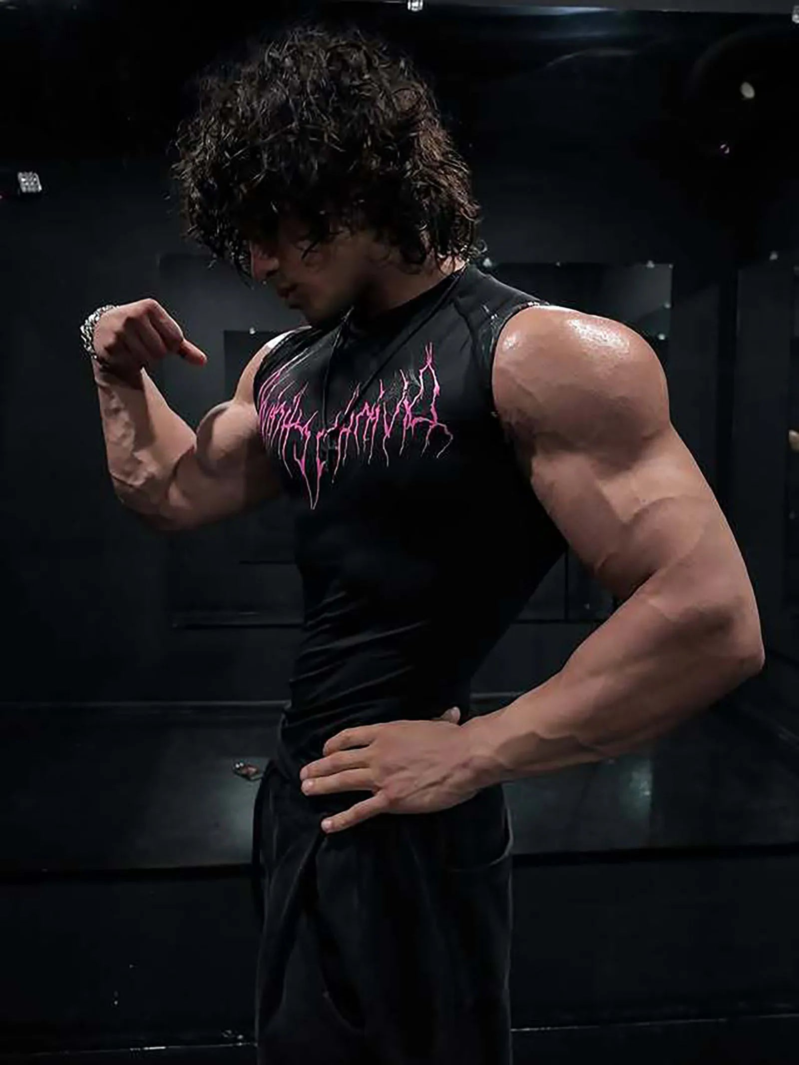 Regata Masculina Gótica Estampada Treino Musculação Secagem Rápida Alta Elasticidade