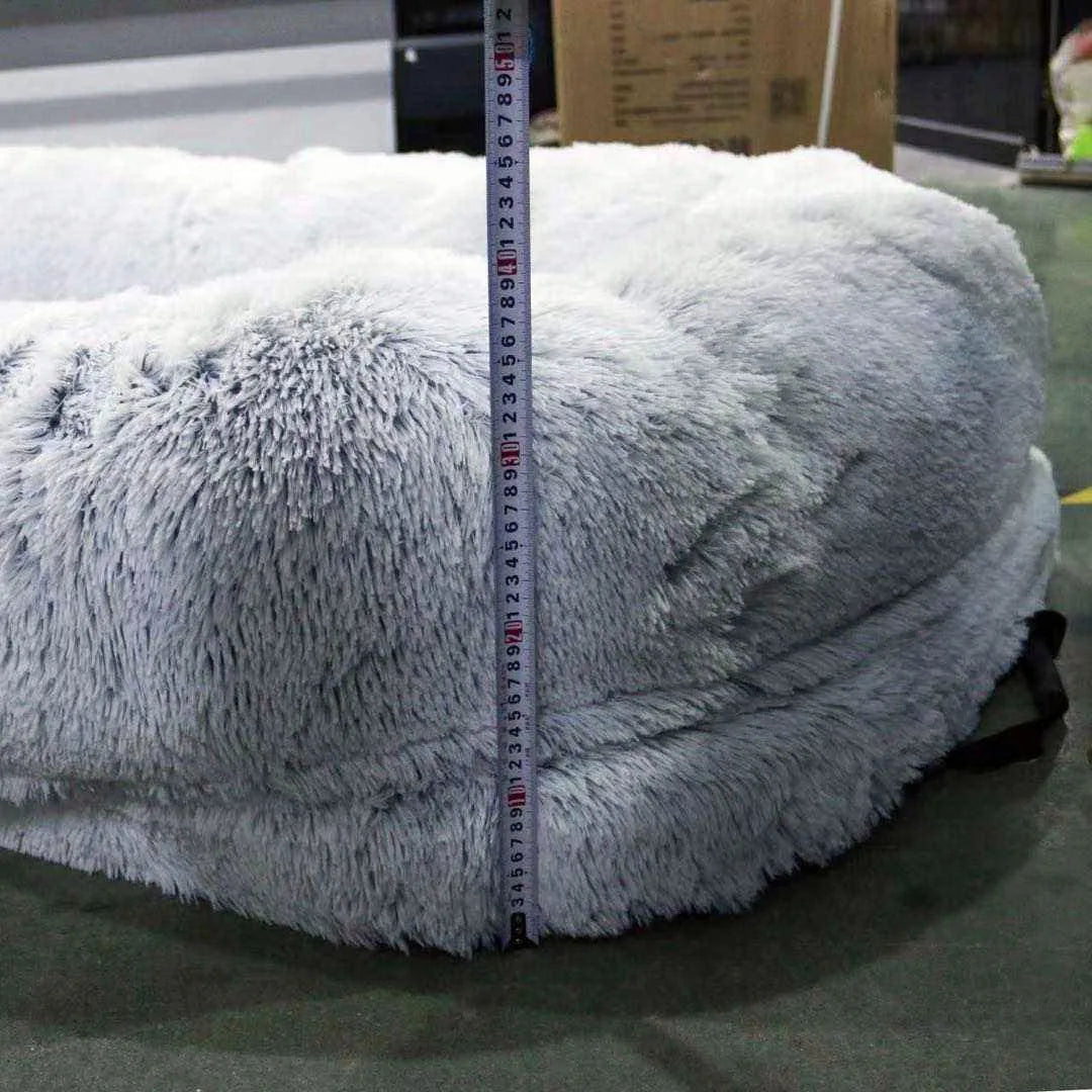 Luxury Plush Solid Pattern Dog Bed XXL Giant Size Orthopedic Foam for Humans Large/XL Made of Fiber