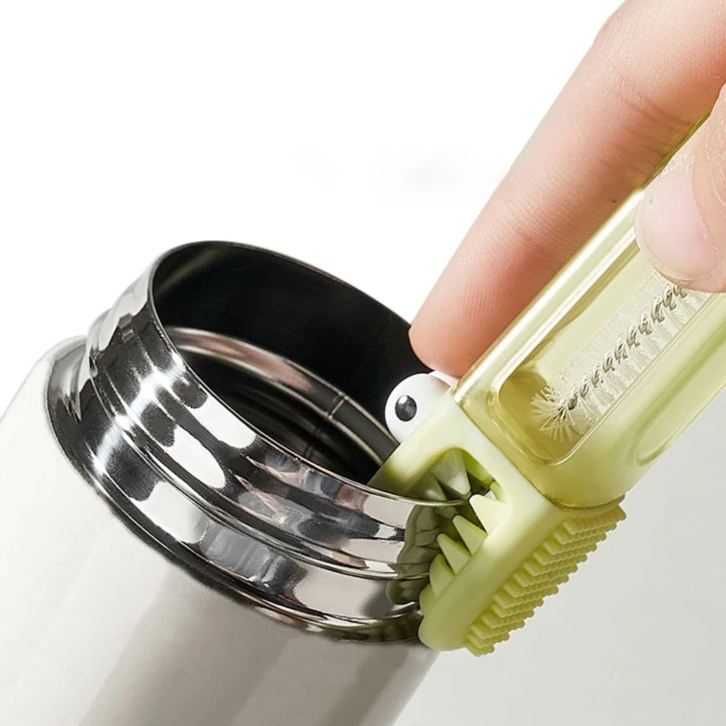 Escova de Limpeza Multifuncional 3 em 1 Escova Pequena para Detalhes de Tampas de Garrafas e Copos Ferramentas para Limpeza de Canudos Utensílios de Limpeza para Cozinha Doméstica