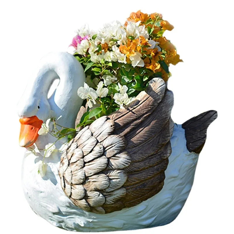 Garden Goose Fountain Statue Outdoor